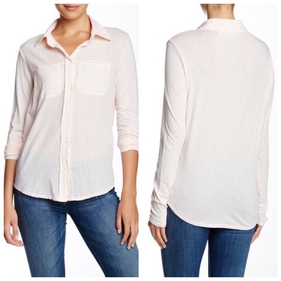Michael Stars Tops - Michael Stars Voile Mix Long Sleeve Shirt
